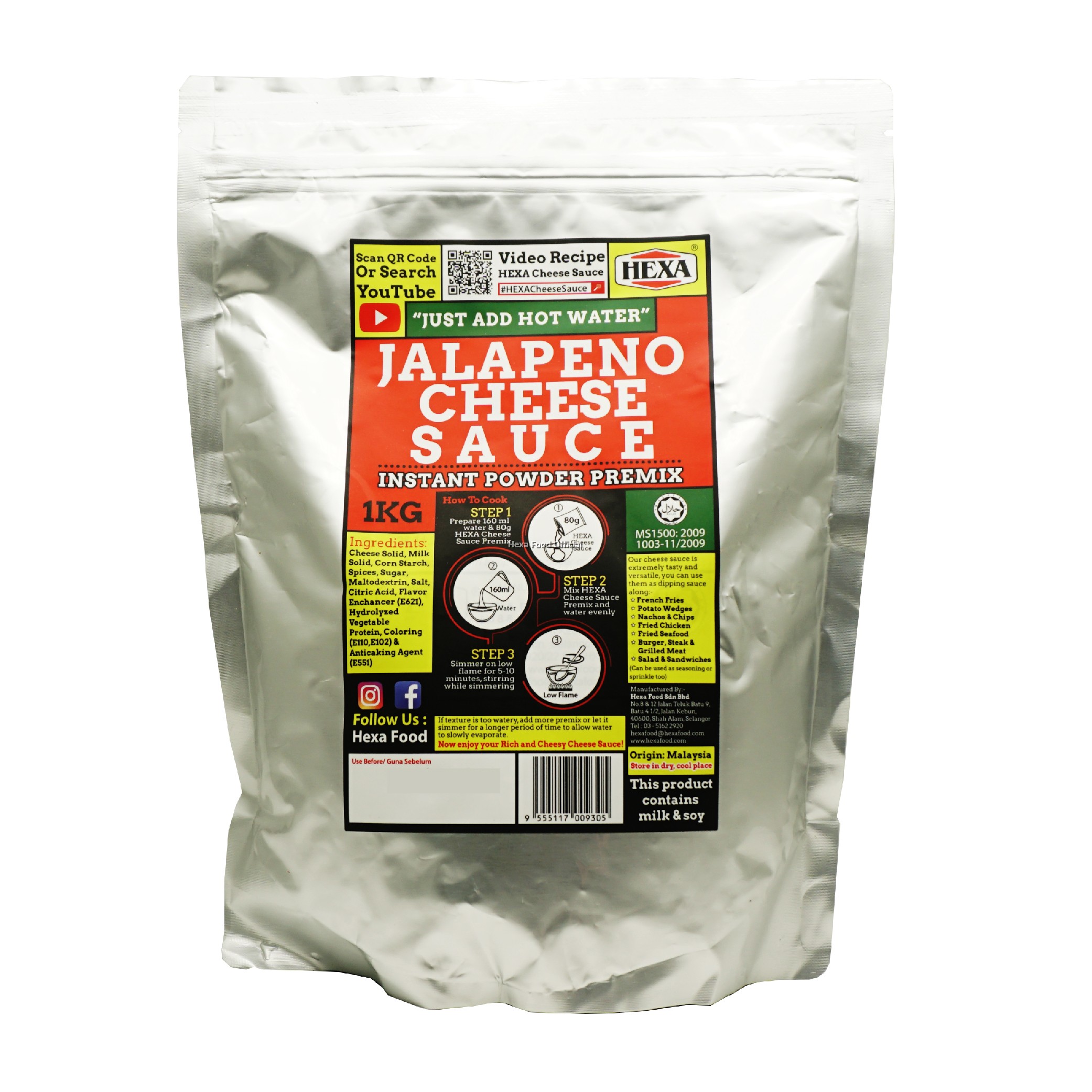 HEXA HALAL Cheese Sauce Powder (Jalapeno) 1kg